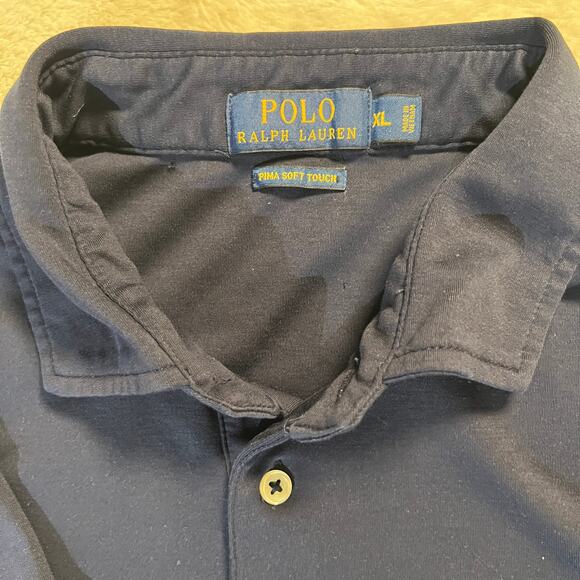 Polo Ralph Lauren XL Pima Soft Touch – Navy with White Logo – Men's XL - Picture 4 of 7